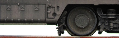 A close-up of a class 42 bogie and underframe.