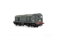 A picture of D8001 with faded body, cab and nose ends detailed with fine discs and holes filled, roof grills replaced with much finer etched fan and grill, bogie modification to reduce the gap between body and bogies, etched cab end rails added, renumbered, horn grill covers made finer, detailed buffer beam at one end with squared off buffer and semi detailed at the coupling end, driver and finer etched side frame steps and speedo cable added.