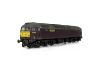 A picture of 47787 Full respray into West Coast Railways livery and converted to a cutaway buffer beam. Details include battery box modification, foot tread plates below doors, finer ariels, top part of mu cable remaining on nose, paint peeling on handrails, body lowered, etched fan and grills, renumbered, detailed buffer beam at one end, moulded nose handrails replaced with wire including pommels and nose catch added.