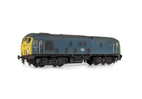 A picture of 24107 conversion to a plated over end door version with centre disc arrangement, etched work plates, extra pipe on nose as per prototype, battery box modification, body side steps plated over, detailed buffer beam at one end and semi detailed at coupling end, driver fitted, renumbered, moulded roof grill replaced with etched version including fan and slimmed down headcode discs with added catches.