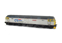 A picture of 47200 showing a full respray into Cotswold Rail livery. Base model has been converted to a cutaway buffer beam example with etched kick plates and modified battery box. Other details include: detailed buffer beam at one end, moulded nose handrails replaced with wire, renumbered, etched nameplates, moulded roof grills replaced with etched fan and grill, pipe added to nose, body lowered, finer ariels, snowploughs and nose catch added