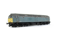 A picture of 47816 showing a full respray into FGW in it&#x27;s final days and one end converted to a flush front. The loco has been heavily faded with bleached paintwork and special effects of patch paintwork and rust. Base model has been converted to a cutaway buffer beam example with etched kick plates and modified battery box. Other details include: detailed buffer beam at one end and semi detailed at coupling end, driver fitted, moulded nose handrails replaced with wire, renumbered, moulded roof grills replaced with etched fan and grill, body lowered, finer ariels, and nose catch added
