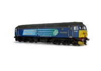 A picture of 47593 showing a full respray into DRS livery. Base model has been converted to a cutaway buffer beam example with modified battery box. Other details include: detailed buffer beam at one end and semi detailed at coupling end, snowploughs, rectangular buffers, pipe on nose, moulded nose handrails replaced with wire, renumbered, driver fitted, etched nameplates, body lowered, finer ariels, moulded roof grills replaced with etched versions, etched foot tread and nose catch added.