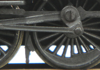 A picture of Close up of steam loco wheels