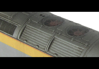 A picture of Close up of etched fan and grill.