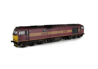A picture of 60065 with faded paintwork, detailed buffer beam at one end and semi detailed at coupling end, yellow snowploughs, renumbered, etched plates, driver fitted and body lowered.