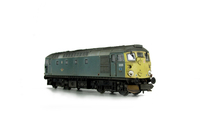 A picture of D5335 Conversion to disc headcode, full respray into BR green, renumbered, token catcher box added, disc catches, special effect of paint peeling on doors, brass buffers, , snowploughs, boiler control access hatch removed, no rubber window surrounds, side body windows made flush, driver fitted and semi detailed buffer beam at both ends.