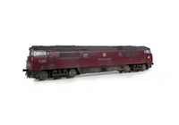 A picture of D1009 Renumbered with etched nameplates, work plates and running numbers, detailed buffer beam at one end and semi detailed at coupling end, brake rigging added, plastic panels added to headcode, smaller holes on wheels, nose end moulded handrails and catch replaced with wire and brass versions with nose end rail replaced with finer version.