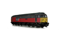 A picture of 47766 showing a partial respray to RES livery including re-positioning of cantrail stripe. Base model has been converted to a cutaway buffer beam example with modified battery box and etched foot tread. Other details include: semi detailed buffer beam at both ends, moulded nose handrails replaced with wire, renumbered, driver fitted, etched nameplates and Crewe cat added, mu cables added, body lowered, finer ariels, moulded roof grills replaced with etched versions and nose catch added.