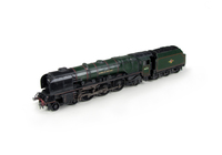 A picture of 46232 Added details include: renumbered, etched nameplates, moulded coal replaced with real coal, loco crew added, etched depot plaques and work plates, bogies changed to longer version, detailed buffer beam at one end and painted cab interior.
