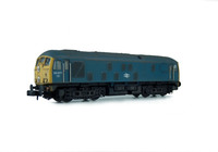 A picture of 24077 with battery box modification, body side steps plated over, semi detailed buffer beam at one end, slimmed down headcode discs with added catches, ladder taken off one of the bogies and special effects of removed work plate at one end.