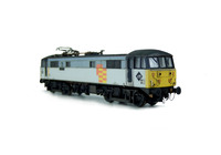 A picture of 86502 with a semi respray to change the shades of the grey bands and black grills along with a relivery of unbranded on one side and Railfreight general on the other side. Other details include: etched nameplates/plaques, detailed buffer beam at one end with added bar, brass buffers, moulded RCH jumper cables replaced with fine wire versions and headlight taken off