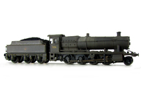 A picture of 3832 heavily weathered. Added details include: molded coal replaced with real coal, loco crew added, etched depot plaques/work plates, crest on tender changed to later version, buffer beam squared off and detail added.