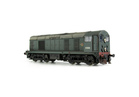 A picture of D8000 with faded body, cab and nose ends detailed with fine discs and holes filled, roof grills replaced with much finer etched fan and grill, bogie modification to reduce the gap between body and bogies, horn grill covers made finer, snowploughs, etched work plates, detailed buffer beam at one end with squared off buffer and semi detailed at the coupling end, finer etched side frame steps and speedo cable added.
