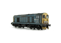 A picture of 20028 with faded body, renumbered, cab and nose ends detailed with fine discs and holes filled, roof grills replaced with much finer etched fan and grill, bogie modification to reduce the gap between body and bogies, horn grill covers made finer, snowploughs, driver fitted, detailed buffer beam at one end with squared off buffer and semi detailed at the coupling end, finer etched side frame steps and speedo cable added.