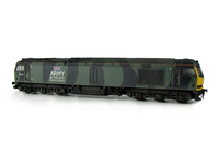 A picture of 60033 Full respray into army fantasy camouflage livery with lowered body, renumbered, detailed buffer beam at one end and driver fitted.