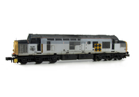 A picture of 37212 with modification of boiler access panel and steps plated over and semi respray of grey bands to correct shades,  Other details include bogie modification to reduce gap between body and bogies, nose catches, snowploughs, buffers changed, renumbered, finer aerials, semi detailed buffer beam at both ends and etched symbols added.