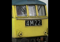 A picture of E3173 with a conversion into an earlier type class 86 with full respray into BR blue. Renumbered , front end modified with headcode box conversion, brass buffers, semi detailed buffer beam at both ends, observation pod added to roof, foot tread added, bodyside modifications, change of panto to high definition version and etched arrows/work plates added