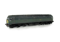A picture of D1661 with detailed buffer beam at one end and semi detailed at coupling end, moulded nose handrails replaced with wire, body lowered, driver fitted, nose catch, etched nameplates and work-plates, etched 3D fan and grill, renumbered.