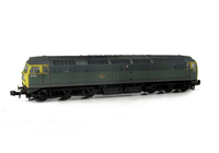 A picture of D1500 with partial respray to full yellow ends. Semi detailed buffer beam at both ends, headcodes changed, moulded nose handrails replaced with wire, body lowered, nose catch and etched 3D fan and grill fitted.