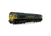 A picture of 66540 with faded paintwork. Moulded front handrails replaced with wire versions including pommels, springs added to bogie frames, moulded steps below doors replaced with wire versions, moulded roof grill replaced with etched version including pipes under the mesh, renumbered with larger 0 on nose, detailed buffer beam at one end and semi detailed at coupling end, coupling converted to NEM version and driver fitted.