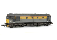 A picture of 33065 with added details of: livery adjusted to prototype, snowploughs, driver, brass buffers, renumbered, footsteps above buffers, etched nameplates and symbols and semi detailed buffer beam at both ends.