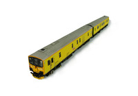 A picture of Conversion and respray to a class 950 Network Rail measurement unit. Details include: full conversion of body and roof, added buffer beam detail with cameras and extra cameras on snowploughs at one end, extra cable and sockets on nose, driver fitted, camera on nose, tinted windows and side frame cables picked out 