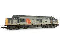 A picture of 37670 Details include bogie modification to reduce gap between body and bogies, etched nameplates and plaques, moulded roof grill replaced with 3D etched fan and grill, speedo cable added, renumbered, semi detailed buffer beam at both ends, aerial removed, hole filled on nose and resprayed and silver surround to central window.
