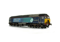 A picture of 57309 with moulded roof grills replaced with etched fan and grills, driver, moulded front handrails replaced with wire including pommels, body lowered, painted pipes on bogies, detailed battery box, etched nameplates, detailed buffer beam at one end, semi detailed buffer beam at coupling end and finer ariels.