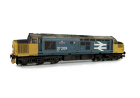 A picture of 37209 Full respray to Large Logo livery with bogie modification to reduce gap between body and bogies, black headcodes, catches added to nose, boiler port and steps plated over, frost grill, snowploughs, speedo cable added, moulded roof grill replaced with etched fan and grill, renumbered, vinyl nameplates, detailed buffer beam at one end and semi detailed buffer beam at coupling end.