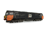 A picture of 70001 resprayed into fantasy Loadhaul livery with detailed buffer beam at one end and driver fitted.