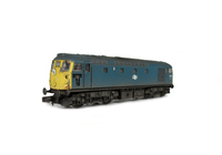 A picture of D5338 Full respray to BR Blue and conversion to central seam headcode version, renumbered, token catcher box added, disc catches, brass buffers, snowploughs, no rubber window surrounds, bodyside window frames taken off and made flush and semi detailed buffer beam at both ends.