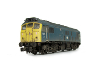 A picture of D5227 Full respray into BR Blue. Semi detailed buffer beam at both ends, battery box modification to create a more 3D version, side steps plated over, nose end handrails replaced with finer versions, change of headcodes, renumbered and speedo cable added to one bogie.