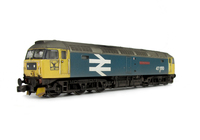 A picture of 47550 on lowered chassis. Details include: Inverness logos, renumbered, snowploughs, semi detailed buffer beam at both ends, moulded nose handrails replaced with wire including pommels and nose catch added.