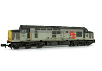 A picture of 37673 Details include bogie modification to reduce gap between body and bogies, faded paintwork, nose catches, moulded roof grill replaced with 3D etched fan and grill, etched plaques, aerial removed, speedo cable added, renumbered and semi detailed buffer beam at both ends. 