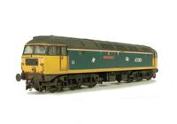A picture of 47361 Full respray into Thornaby blue livery. Details include: aerials taken off and smoothed over, body lowered, etched fan and grills, renumbered, detailed buffer beam at one end and semi detailed at coupling end, moulded nose handrails replaced with wire including pommels, etched nameplates and nose catch added.