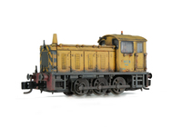 A picture of D2332 weathered with special effects of paint flaking, fading and rust. Driver fitted, cab roof and front end lights added. 