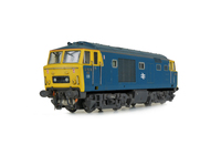 A picture of D7076 in preserved condition with respray into correct colours. Other details include: detailed buffer beam, semi detailed at coupling end, pommels added to front handrails, renumbered with metal numbers, driver and second man, etched work plates and change of headcodes to domino.