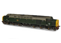 A picture of D200 with nose ends resprayed to full yellow warning panels. Details include: renumbered, handrails on nose, detailed buffer beam with semi detailed at coupling end, moulded roof grill replaced with 3D etched version, frost grill, livery modifications, driver, bogie side frame cables replaced with finer versions, disc catches and slimmed down headcode discs fitted.