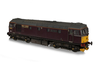 A picture of 33025 with full respray into 'West Coast Railways' livery. Added details of: renumbered, modified nose end with blanked over lights, kick plates, speedo cable, footsteps above buffers, headboard catch, detailed buffer beam, semi detailed buffer beam at coupling end, snowploughs, etched nameplates, driver and moulded roof grill replaced with 3D etched fan and grill.