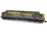 A picture of 37170 Modifications include; cantrail added. nose catch added, finer aerials, bogie modification to reduce gap between body and bogies, re-livery to Transrail, snowploughs, finer nose end handrails, semi detailed buffer beam at both ends and etched symbols added.