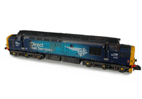 A picture of 37059 with full respray into DRS fade livery. Modifications include; nose end modified with wipac lighting and cab light. Other Details include bogie modification to reduce gap between body and bogies, cab bulkheads, moulded roof grill replaced with 3D etched fan and grill, speedo cable added, driver, kick plates, semi detailed buffer beam at both ends, 3D cap on nose, finer aerials, access hatch and steps plated over and snowploughs fitted.