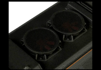 A picture of Close up of etched fan and grill.