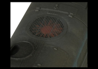 A picture of Close up of etched 31 3D fan and grill.