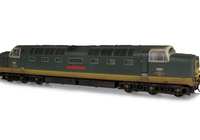 A picture of D9011 renumbered. Other details include: etched work plates, finer nose end handrails, driver, detailed buffer beam at one end and semi detailed at coupling end, bogie modification to reduce gap between body and bogies, roof grills replaced with much finer 3D etched versions, etched nameplates and speedo cable added.