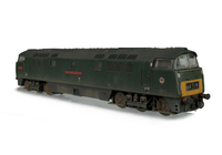 A picture of D1037 renumbered, etched nameplates/work plates and running numbers, detailed buffer beam at one end and semi detailed at coupling end, brake rigging added, plastic panels added to headcodes, smaller holes on wheels, nose end moulded handrails and catch replaced with wire and brass versions and moulded roof grills replaced with 3D etched fan and grill.