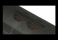 A picture of Close up of etched 3D fan and grill,