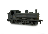 A picture of 9653 Resprayed to Black livery. Details include: moulded coal replaced with real coal, renumbered, detailed buffer beam, crew added and etched depot plaques/plates fitted.