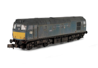 A picture of D5389 with full respray into BR Blue with modified nose end and special effects to match the prototype. Brass buffers added, etched windscreen wipers, etched work plates, moulded roof grill replaced with 3D etched fan and grill, modified battery box, renumbered, headcode changed with glass like cover, speedo cable, nose end rubber window surrounds thinned down, nose end footsteps, extended bar across nose, side cab window surrounds smoothed over and semi detailed buffer beam at both ends.