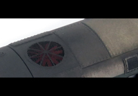 A picture of Close up of 3D etched roof grills.